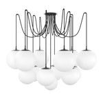 Spider Black Gunmetal Opal Matte Glass Cord Chandelier | ready to ship!