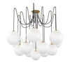 Spider Burnished Brass Opal Matte Glass Cord Chandelier | ready to ship!