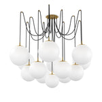 Spider Burnished Brass Opal Matte Glass Cord Chandelier | ready to ship!