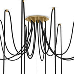 Spider Burnished Brass Clear Ribbon Glass Cord Chandelier | ready to ship!