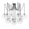 Spider Black Gunmetal Clear Ribbon Glass Cord Chandelier | ready to ship!