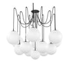Spider Black Gunmetal Opal Matte Glass Cord Chandelier | ready to ship!