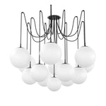 Spider Black Gunmetal Opal Matte Glass Cord Chandelier | ready to ship!