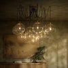 Spider Burnished Brass Clear Ribbon Glass Cord Chandelier | ready to ship!