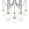 Spider Burnished Brass Opal Matte Glass Cord Chandelier | ready to ship!