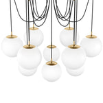 Spider Burnished Brass Opal Matte Glass Cord Chandelier | ready to ship!