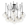 Spider Black Gunmetal Clear Ribbon Glass Cord Chandelier | ready to ship!