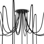 Spider Black Gunmetal Clear Ribbon Glass Cord Chandelier | ready to ship!