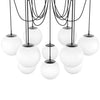 Spider Black Gunmetal Opal Matte Glass Cord Chandelier | ready to ship!
