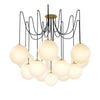 Spider Burnished Brass Opal Matte Glass Cord Chandelier | ready to ship!
