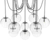 Spider Black Gunmetal Clear Ribbon Glass Cord Chandelier | ready to ship!