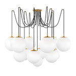 Spider Burnished Brass Opal Matte Glass Cord Chandelier | ready to ship!