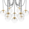 Spider Burnished Brass Clear Ribbon Glass Cord Chandelier | ready to ship!