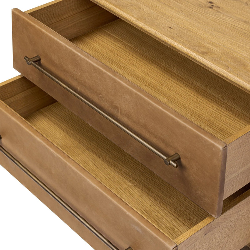 Stella Hazel Oak Veneer Nightstand | shipping 6/3/2025