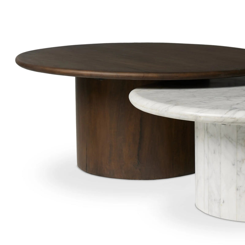 Stuart White Calacatta Marble Nesting Coffee Tables - MIX & Match