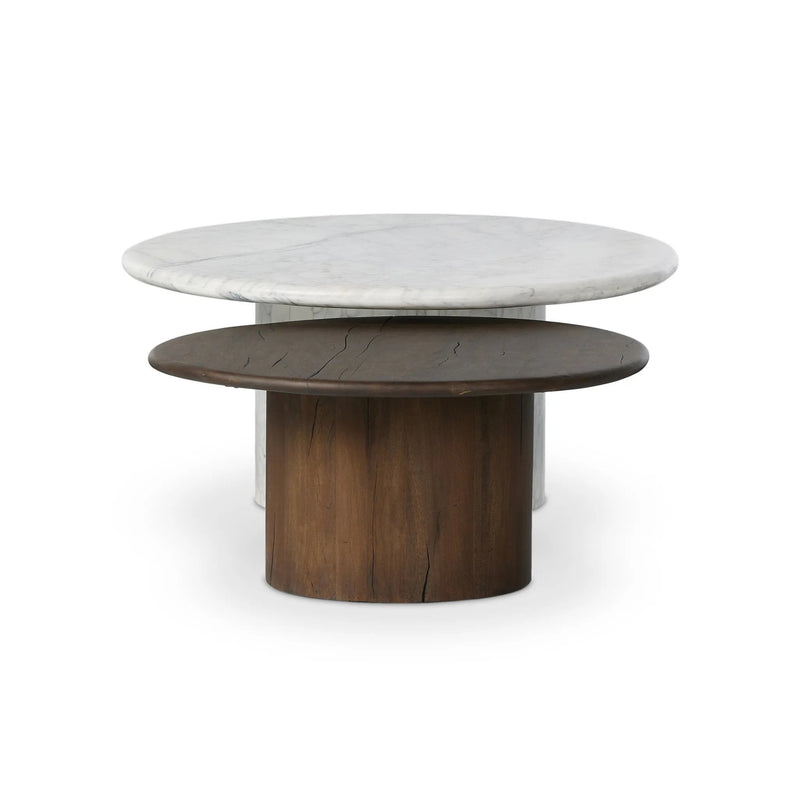 Stuart White Calacatta Marble Nesting Coffee Tables - MIX & Match