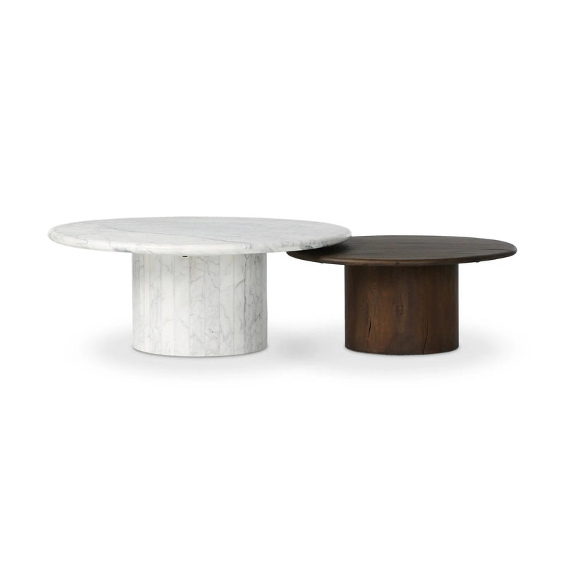 Stuart White Calacatta Marble Nesting Coffee Tables - MIX & Match