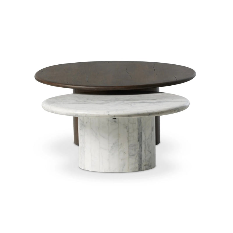 Stuart White Calacatta Marble Nesting Coffee Tables - MIX & Match