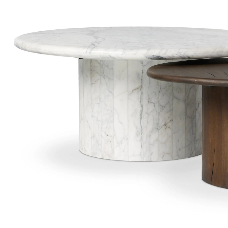 Stuart White Calacatta Marble Nesting Coffee Tables - MIX & Match