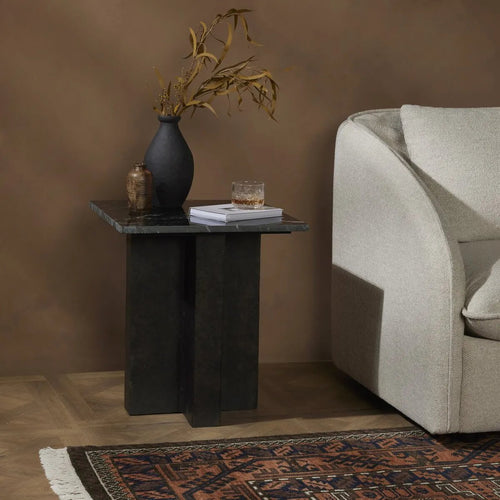 Terrell Black Marble End Table | shipping 9/7/2025