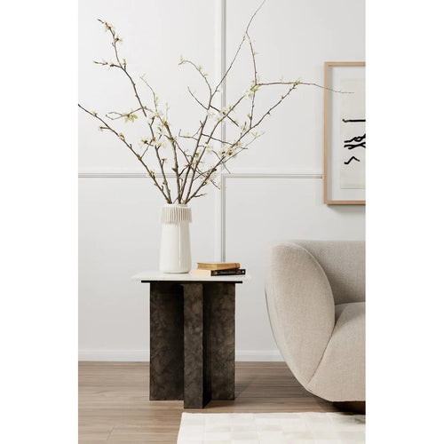 Terrell Polished White Marble End Table | ready to ship!