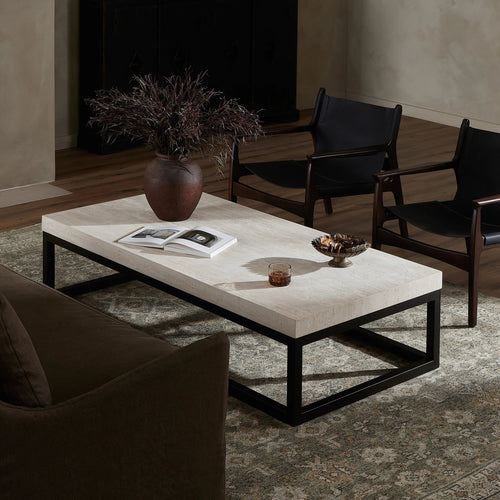 The Travertine Rectangular Coffee Table | ready to ship!