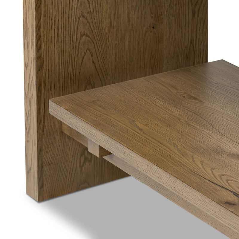 Theodore Rustic Amber Oak Veneer Bookcase | ready to ship!