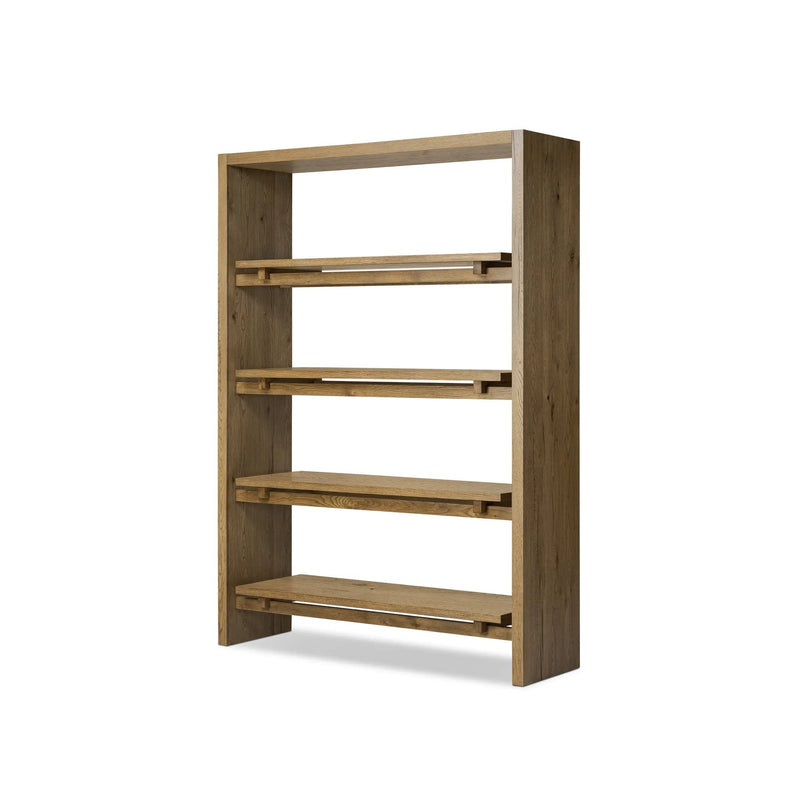 Theodore Rustic Amber Oak Veneer Bookcase | ready to ship!