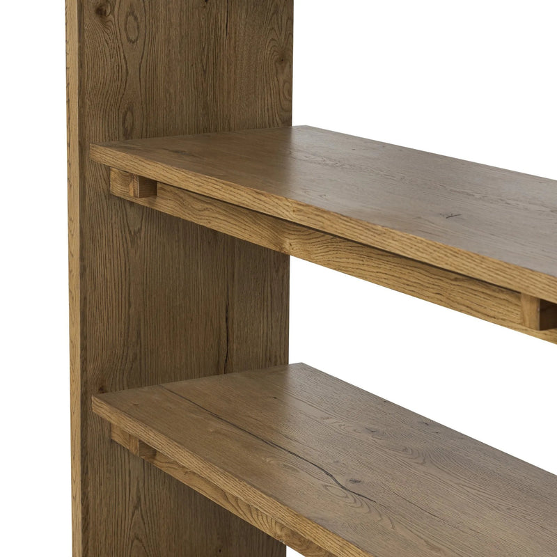 Theodore Rustic Amber Oak Veneer Bookcase | ready to ship!