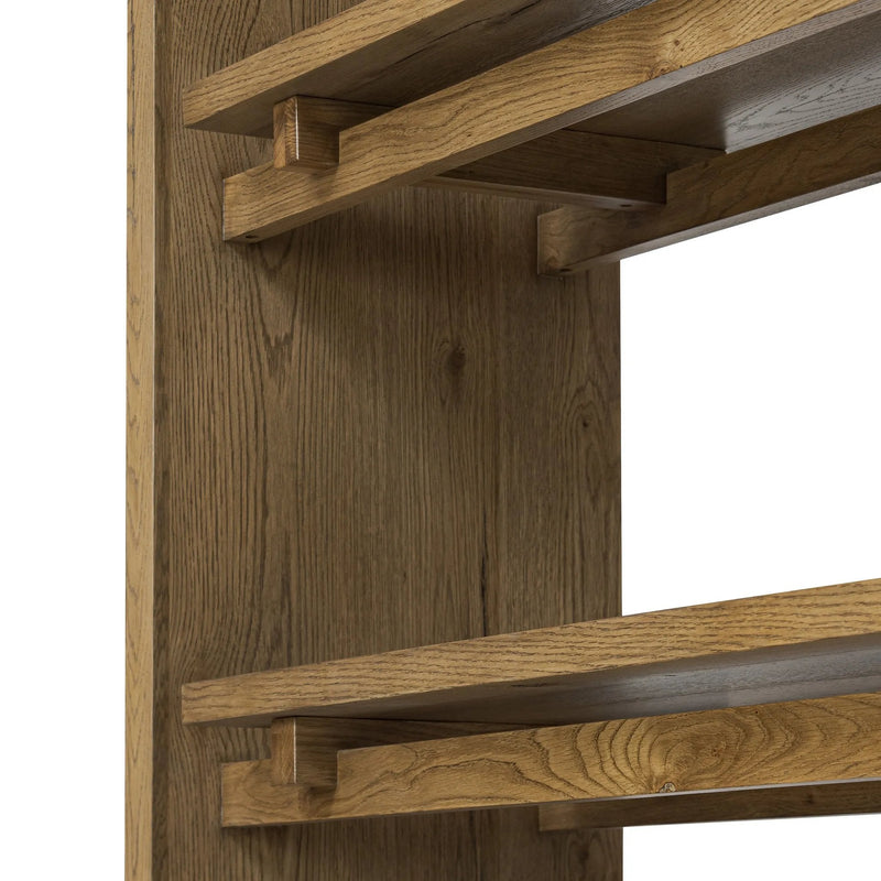 Theodore Rustic Amber Oak Veneer Bookcase | ready to ship!
