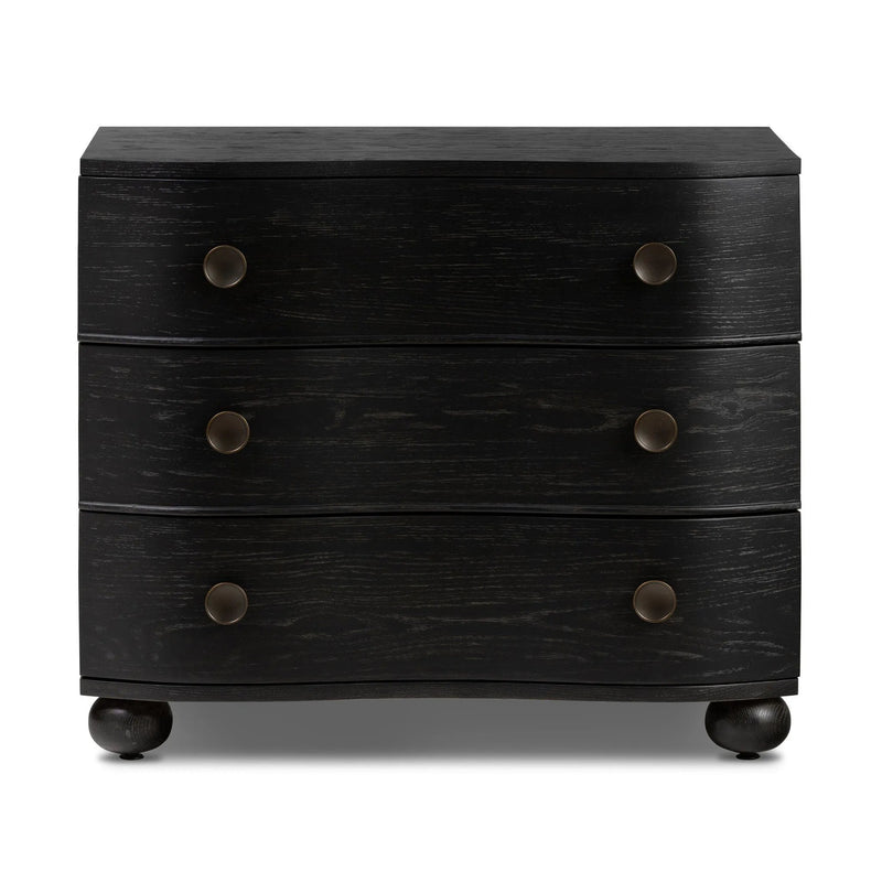 Tiago Distressed Black Nightstand | shipping 7/29/2025
