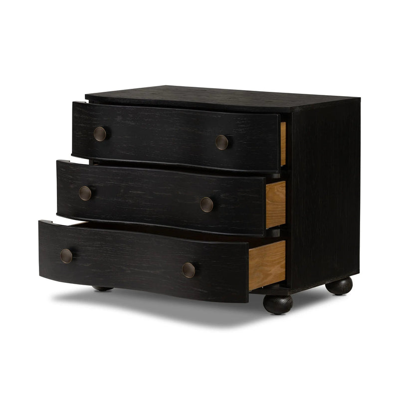 Tiago Distressed Black Nightstand | shipping 7/29/2025
