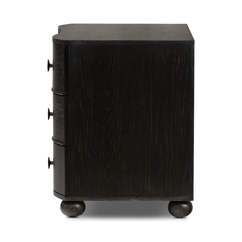 Tiago Distressed Black Nightstand | shipping 7/29/2025