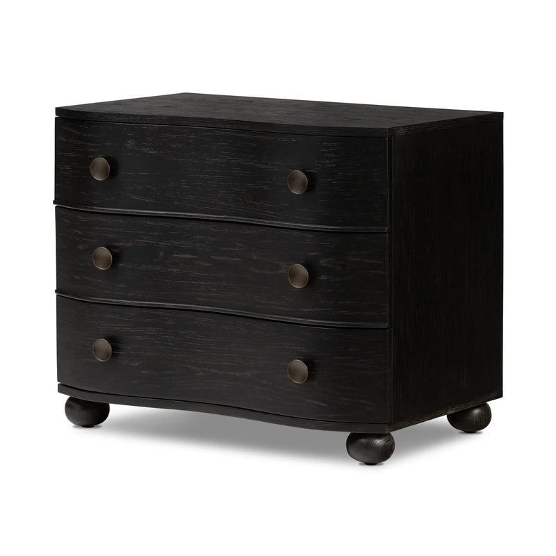 Tiago Distressed Black Nightstand | shipping 7/29/2025
