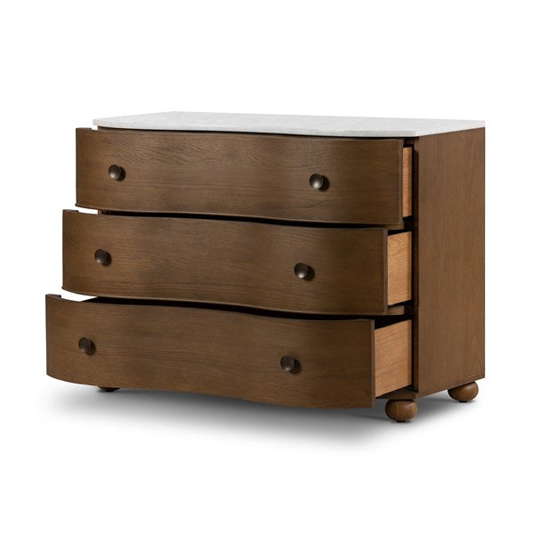 Tiago Toasted Oak Marble Chest | shipping 9/28/2025