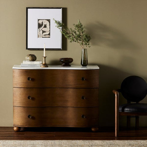 Tiago Toasted Oak Marble Chest | shipping 9/28/2025