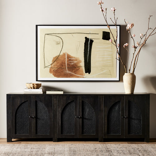 Tilda Black Wash Mango 6 Door Sideboard | shipping 6/3/2025