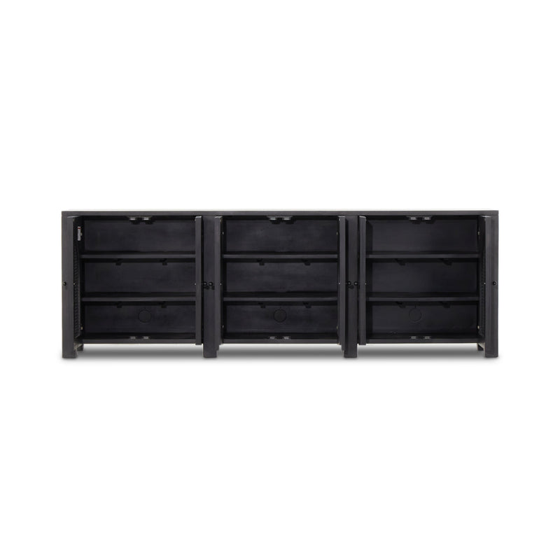 Tilda Black Wash Mango 6 Door Sideboard | shipping 6/3/2025