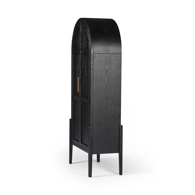 Tolle Drifted Matte Black Panel Door Cabinet | ready to ship!