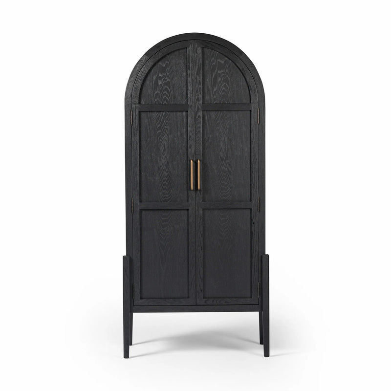 Tolle Drifted Matte Black Panel Door Cabinet | ready to ship!