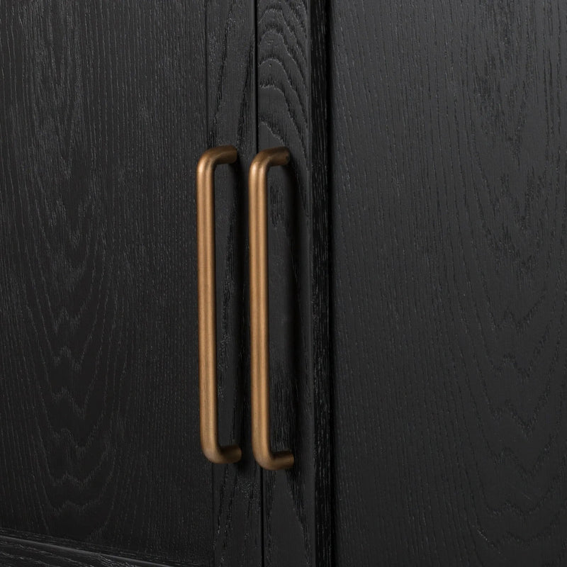 Tolle Drifted Matte Black Panel Door Cabinet | ready to ship!