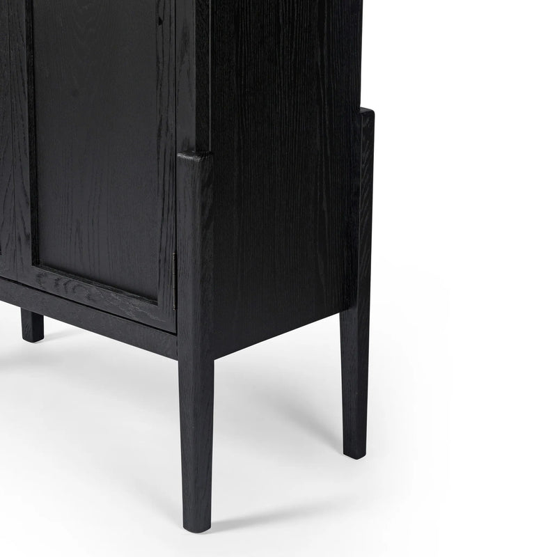 Tolle Drifted Matte Black Panel Door Cabinet | ready to ship!
