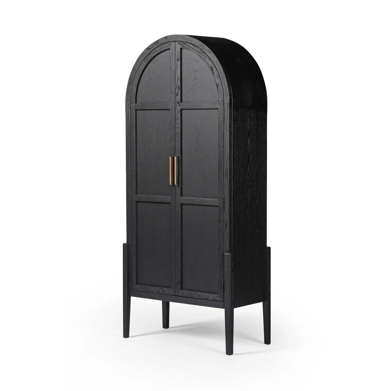 Tolle Drifted Matte Black Panel Door Cabinet | ready to ship!