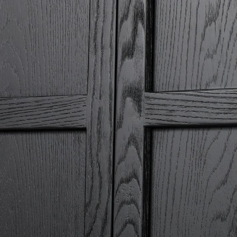 Tolle Drifted Matte Black Panel Door Cabinet | ready to ship!