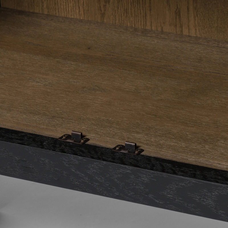 Tolle Drifted Matte Black Panel Door Cabinet | ready to ship!