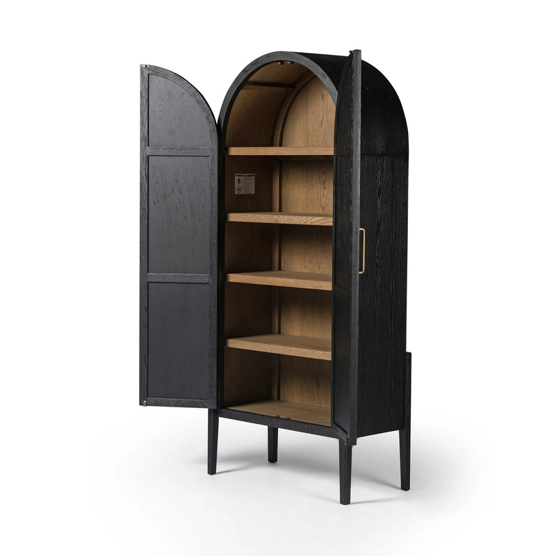 Tolle Drifted Matte Black Panel Door Cabinet | ready to ship!