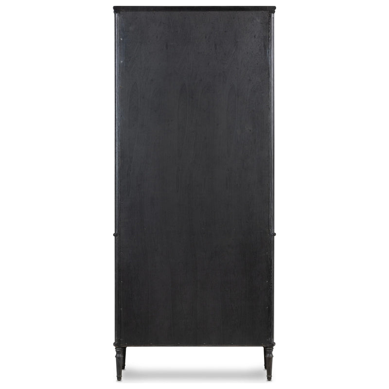 Toulouse Distressed Black Oak Cabinet | shipping 8/13/2025