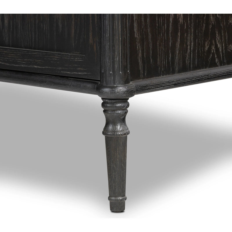 Toulouse Distressed Black Oak Cabinet | shipping 8/13/2025