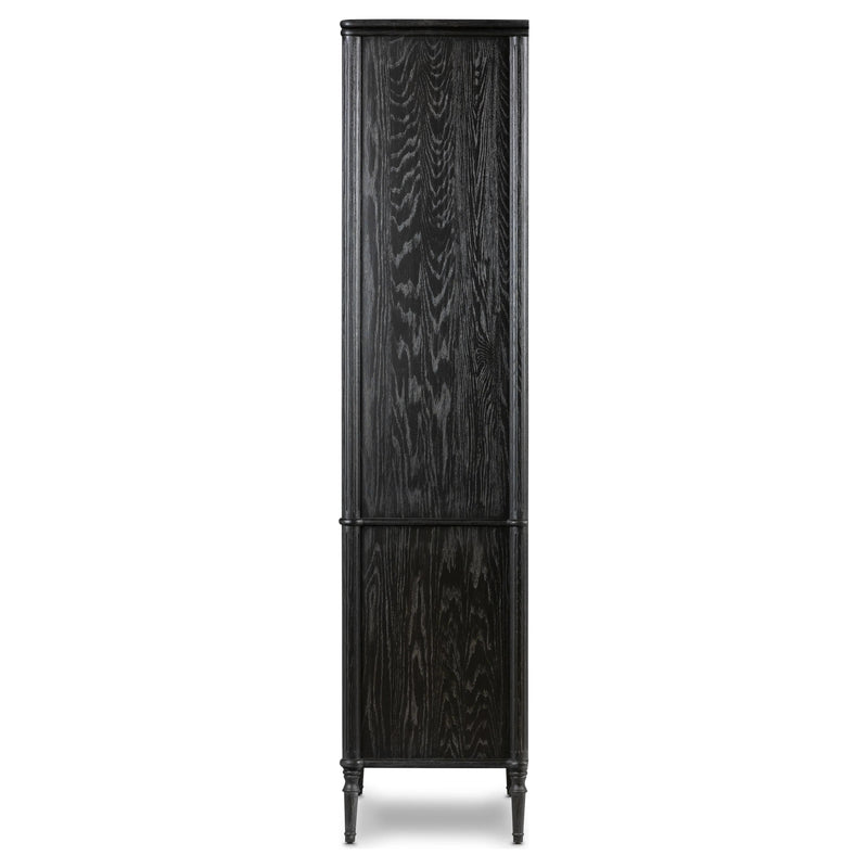 Toulouse Distressed Black Oak Cabinet | shipping 8/13/2025