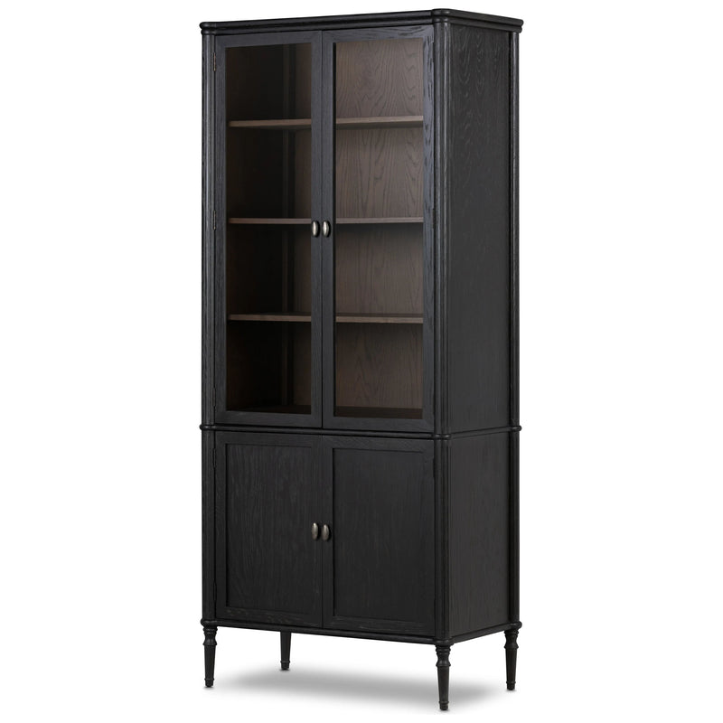 Toulouse Distressed Black Oak Cabinet | shipping 8/13/2025